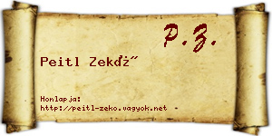 Peitl Zekő névjegykártya